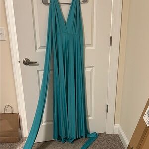 Elegant Teal Maxi Dress Versatile Bridesmaid Convertible